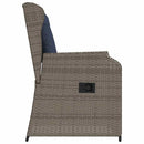 Havebænk 2 pcs Grå polyrattan