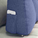Rygpude Jeans blå 60 x 24 x 50 cm Stof