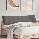 Rygpude Lysegrå 200 x 50 cm Velourstof