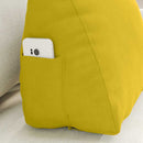 Rygpude Gul 45 x 20 x 35 cm Velourstof