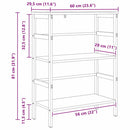 Bogreol Røget eg 60 x 29,5 x 81 cm Konstrueret træ