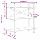 Bogreol Gammelt træ 100 x 33,5 x 102 cm Konstrueret træ