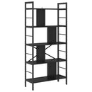 Bogreol 9 niveauer 75 x 30 x 156 cm Konstrueret træ Sort eg