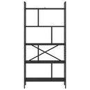 Bogreol 9 niveauer 75 x 30 x 156 cm Konstrueret træ Sort eg