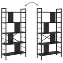 Bogreol 9 niveauer 75 x 30 x 156 cm Konstrueret træ Sort eg