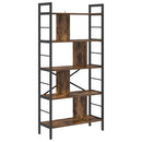 Bogreol 9 niveauer 75 x 30 x 156 cm Konstrueret træ Røget eg