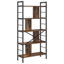 Bogreol 9 niveauer 75 x 30 x 156 cm Konstrueret træ Røget eg