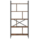 Bogreol 9 niveauer 75 x 30 x 156 cm Konstrueret træ Røget eg