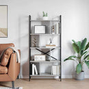 Bogreol 9 niveauer 75 x 30 x 156 cm Konstrueret træ Grå Sonoma