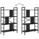 Bogreol 7 niveauer 75 x 30 x 123,5 cm Konstrueret træ Sort eg