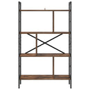 Bogreol 7 niveauer 75 x 30 x 123,5 cm Konstrueret træ Røget eg