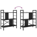 Bogreol 5 niveauer 75 x 30 x 91 cm Konstrueret træ Sort eg