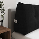 Rygpude Sort 140 x 24 x 50 cm Stof