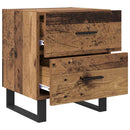 Natskab med skuffe 2 pcs Gammelt træ og sort 40 x 35 x 47,5 cm