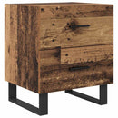 Natskab med skuffe 2 pcs Gammelt træ og sort 40 x 35 x 47,5 cm