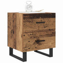 Natskab med skuffe 2 pcs Gammelt træ og sort 40 x 35 x 47,5 cm