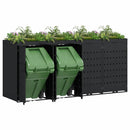 Wheelie Bin Opbevaring til 4 Affaldscontainere Sort