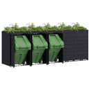Wheelie Bin Opbevaring til 5 Affaldscontainere Sort