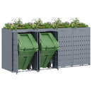 Wheelie Bin Opbevaring til 4 Affaldscontainere Lysegrå