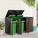 Wheelie Bin Opbevaring til 3 Affaldscontainere Antracit Stål