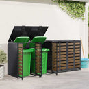 Wheelie Bin Opbevaring til 3 Affaldscontainere Antracit Stål