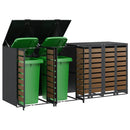 Wheelie Bin Opbevaring til 3 Affaldscontainere Antracit Stål