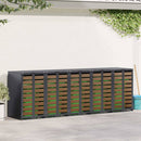 Wheelie Bin Opbevaring til 3 Affaldscontainere Antracit Stål