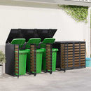 Wheelie Bin Opbevaring til 3 Affaldscontainere Antracit Stål