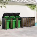 Wheelie Bin Opbevaring til 3 Affaldscontainere Antracit Stål