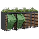 Wheelie Bin Opbevaring til 4 Affaldscontainere Antracit Stål