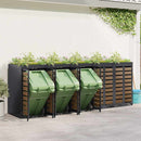 Wheelie Bin Opbevaring til 3 Affaldscontainere Antracit Stål