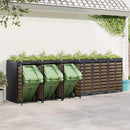 Wheelie Bin Opbevaring til 3 Affaldscontainere Antracit Stål