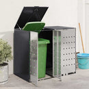 Wheelie Bin Opbevaring til 3 Affaldscontainere Antracit Stål