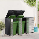 Wheelie Bin Opbevaring til 3 Affaldscontainere Antracit Stål