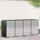 Wheelie Bin Opbevaring til 3 Affaldscontainere Antracit Stål