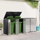 Wheelie Bin Opbevaring til 3 Affaldscontainere Antracit Stål