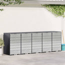 Wheelie Bin Opbevaring til 3 Affaldscontainere Antracit Stål