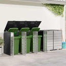 Wheelie Bin Opbevaring til 3 Affaldscontainere Antracit Stål