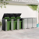 Wheelie Bin Opbevaring til 3 Affaldscontainere Antracit Stål