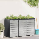 Wheelie Bin Opbevaring til 3 Affaldscontainere Antracit Stål
