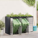 Wheelie Bin Opbevaring til 3 Affaldscontainere Antracit Stål
