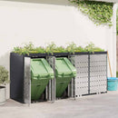 Wheelie Bin Opbevaring til 3 Affaldscontainere Antracit Stål