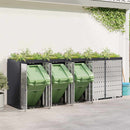Wheelie Bin Opbevaring til 3 Affaldscontainere Antracit Stål