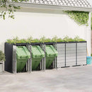 Wheelie Bin Opbevaring til 3 Affaldscontainere Antracit Stål