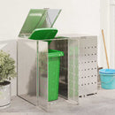 Wheelie Bin Opbevaring til 3 Affaldscontainere Sølv