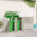 Wheelie Bin Opbevaring til 3 Affaldscontainere Sølv