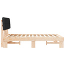Sengestel med Polstret Hovedgavl Sort 160 x 200 cm