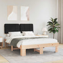 Sengestel med Polstret Hovedgavl Sort 135 x 190 cm