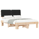 Sengestel med Polstret Hovedgavl Sort 135 x 190 cm