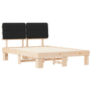 Sengestel med Polstret Hovedgavl Sort 120 x 190 cm
